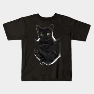 Black Cat Stern In Pocket  S Cats   Gifts Kids T-Shirt